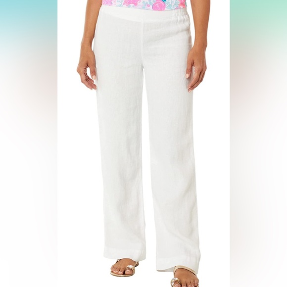 Lilly Pulitzer Pants - Lilly Pulitzer Resort White Linen Palazzo